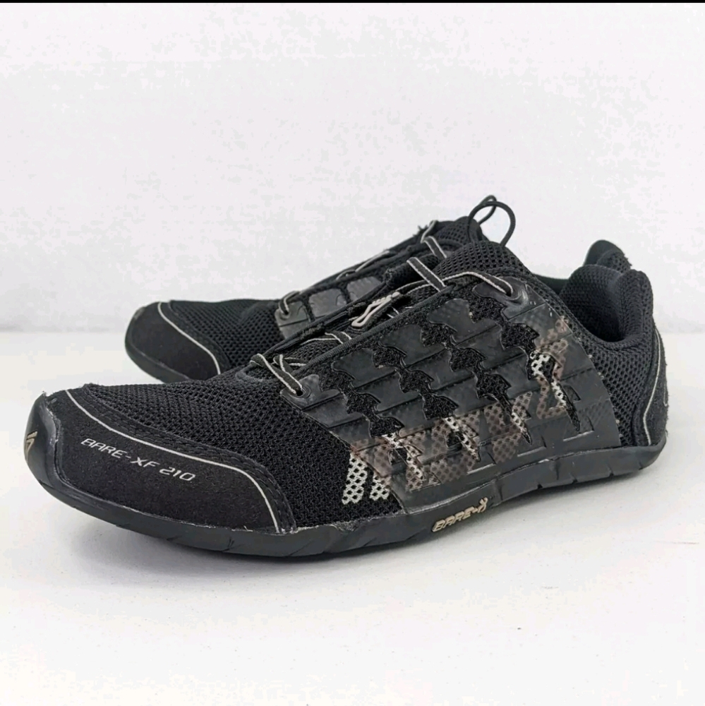 Inov8 Bare XF 210 Barefoot Running Shoes Women's Size 8 Sneakers Black Minimal